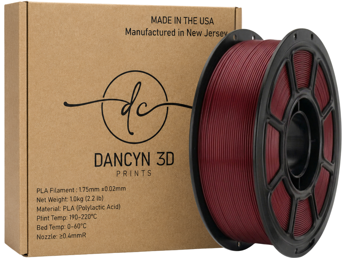 Dancyn3D PLA Basic American Made 3D Printer Filament