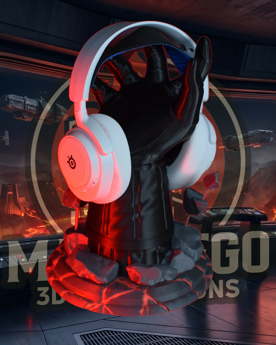 Darth Vader Inspired Console Controller & Headphones Holder- Hands of Power Series by Mas Fuego