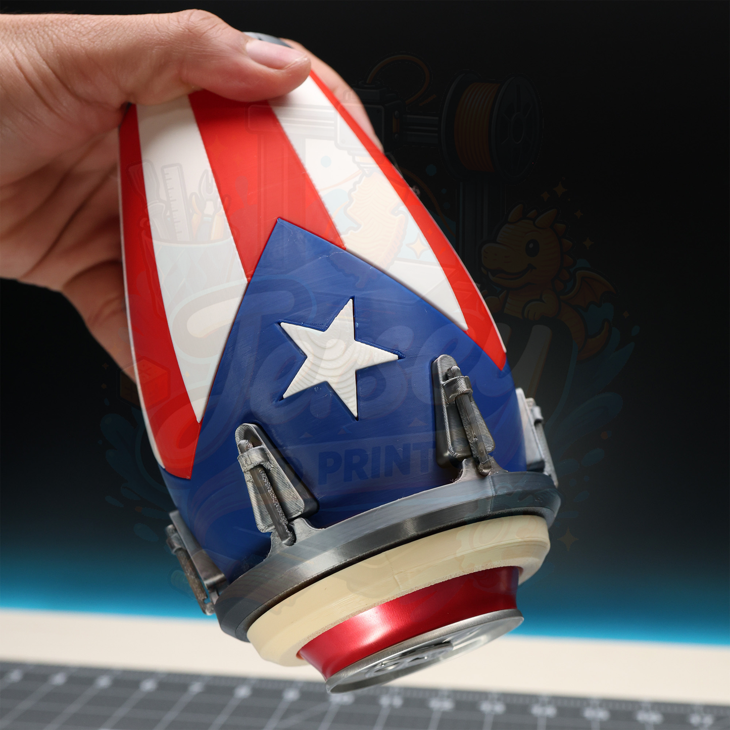 Puerto Rico Bongo Drums 12oz Can Holder with Screw On Lid