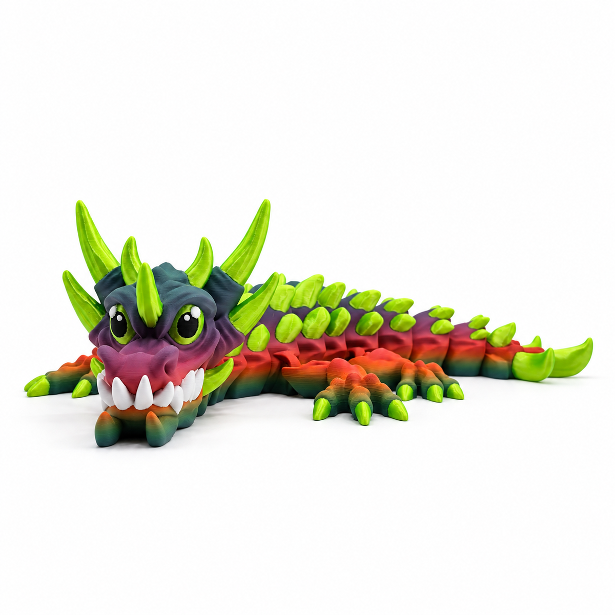 Venom Drake Flexi Dragon – 12" Rainbow Blaze Edition