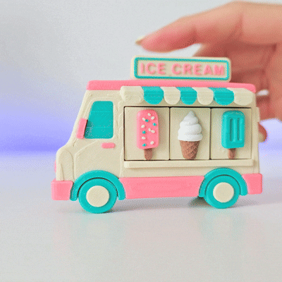 Ice Cream Truck Triple Fidget Clicker Sensory Toy by Clickers 3D Creations