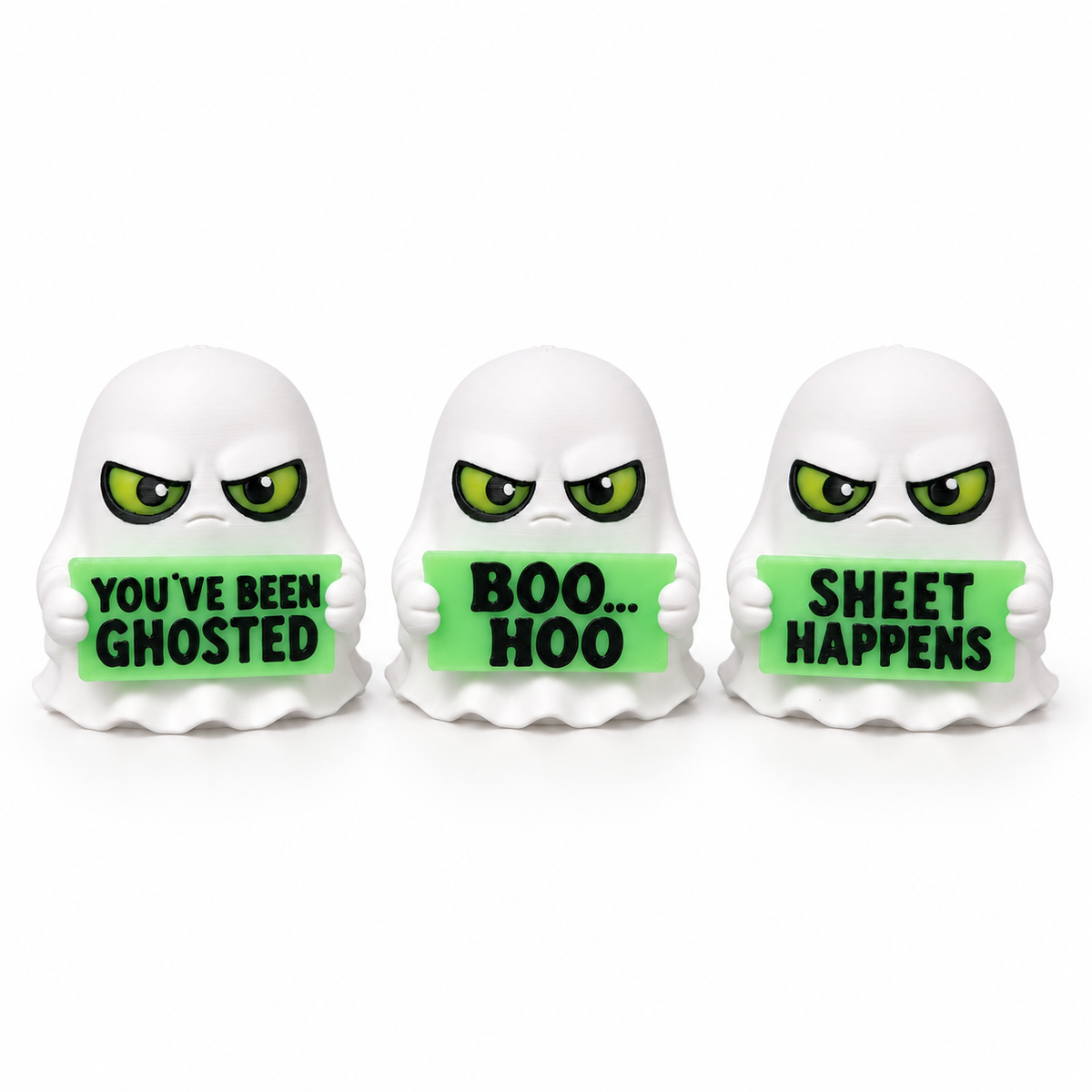 Sarcastic Ghost Desk Toy – Glow-in-the-Dark Halloween Decor with Attitude