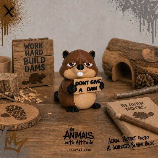 Sarcastic Beaver Figurine - Animals with Attitude Adult Humor for the Home or Office