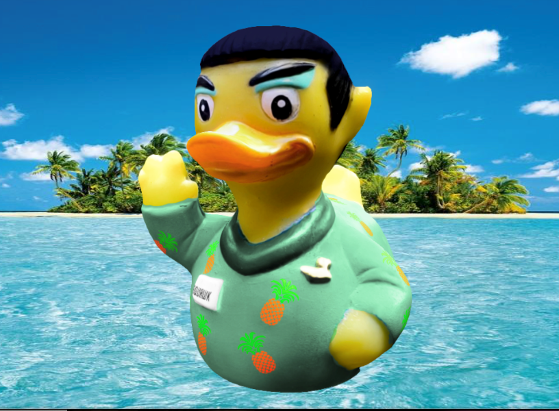 Celebriducks Tropical Squawk Rubber Duck — Collectible Duck in Gift Box