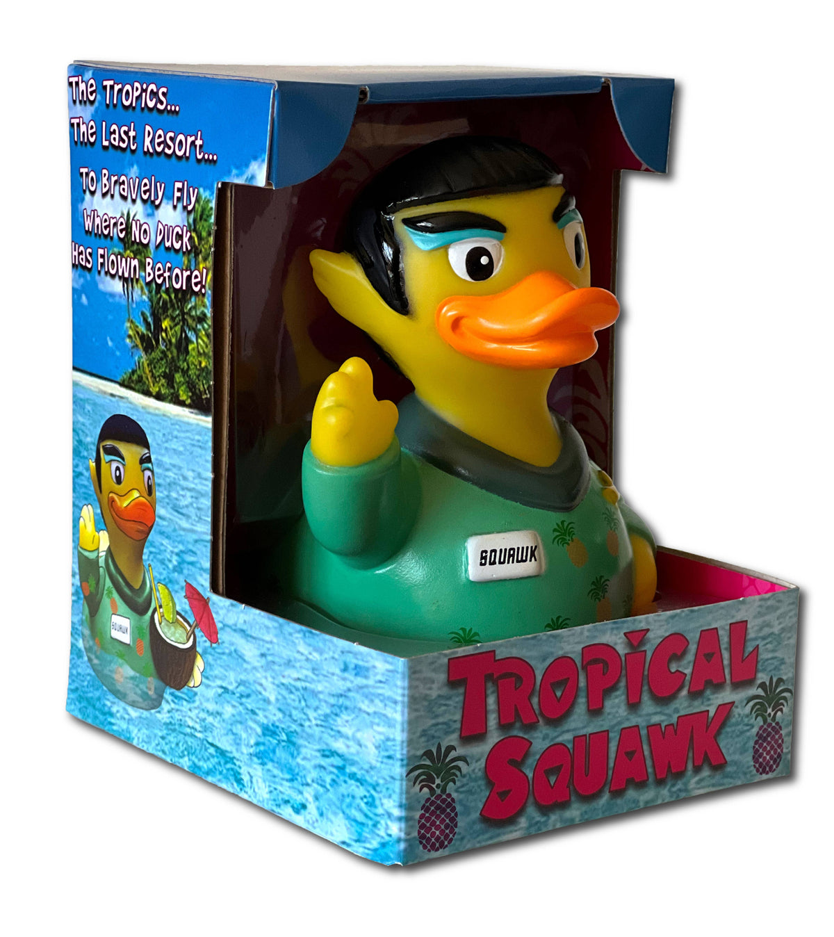 Celebriducks Tropical Squawk Rubber Duck — Collectible Duck in Gift Box