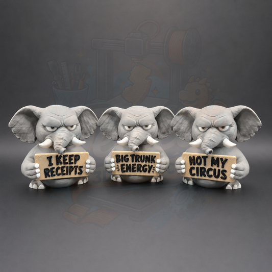 Sarcastic Elephant - Animals with Attitude Funny Animal Figurines for the Home or Office