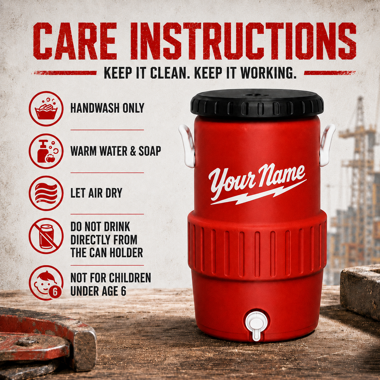 Milwaukee Style 12oz Can Holder - Customizable Drink Protector for the Jobsite