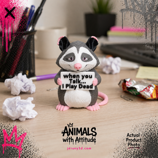 Opossum Figurine, Animals with Attitude Adult Humor for the Home or Office