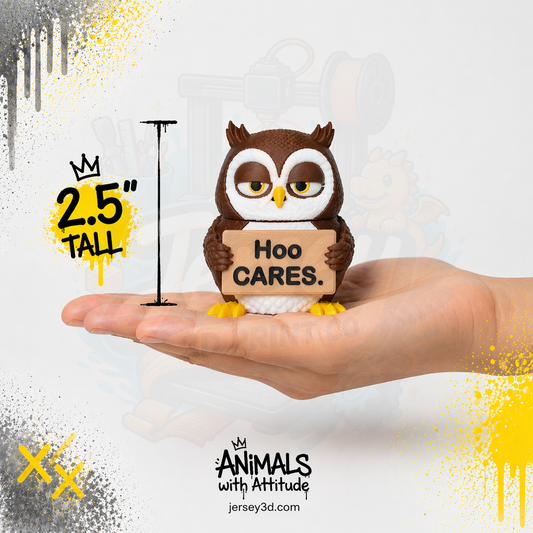 Careless Owl Figurine, Animals with Attitude Adult Humor for the Home or Office