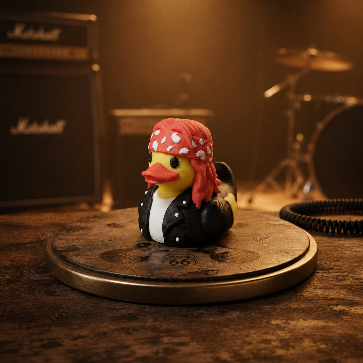 Quacks N' Roses Singer Figurine – Rockstar Inspired Jeep Duck