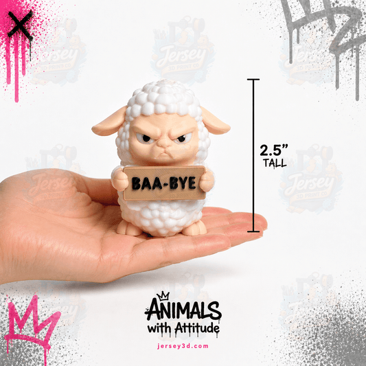 Angry Sheep Figurine - Animals with Attitude Adult Humor for the Home or Office