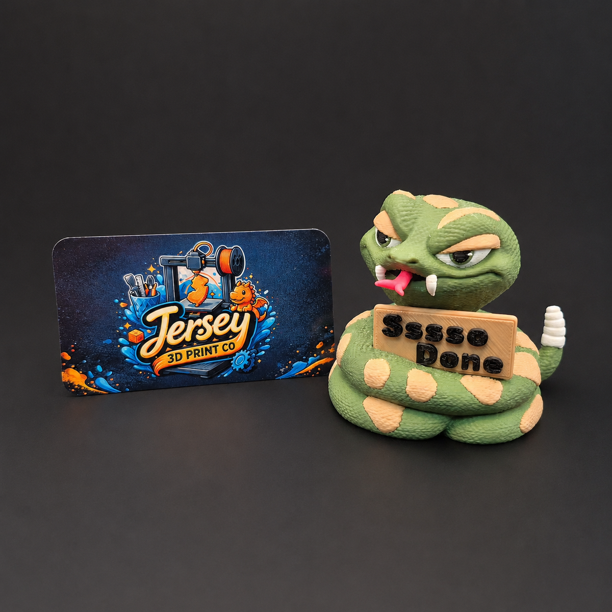 Sassy Snake - Animals with Attitude Funny Animal Figurines for the Home or Office - Jersey 3D Print Company