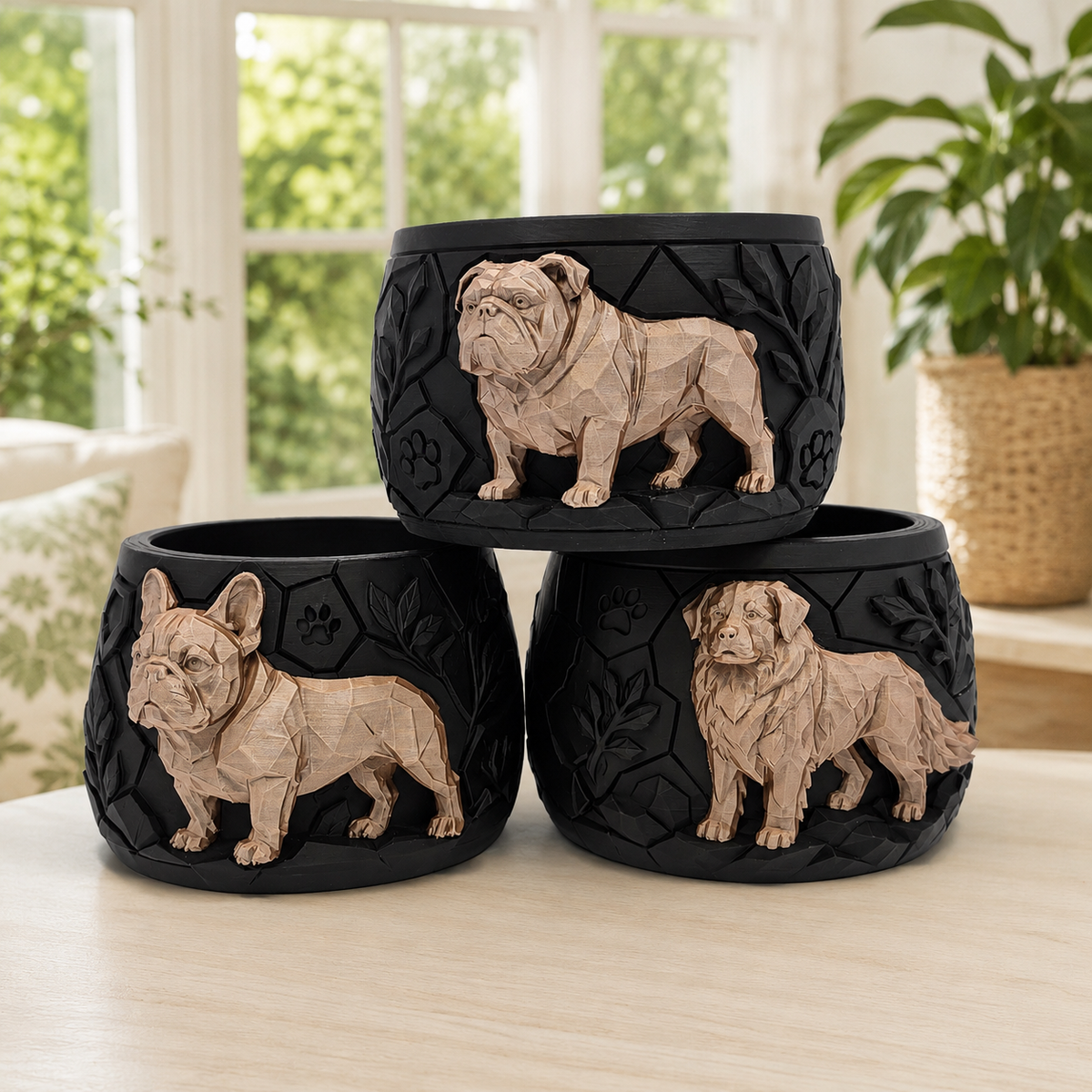 Dog Breed Planter Pots with 50+ Breeds and Custom Colors