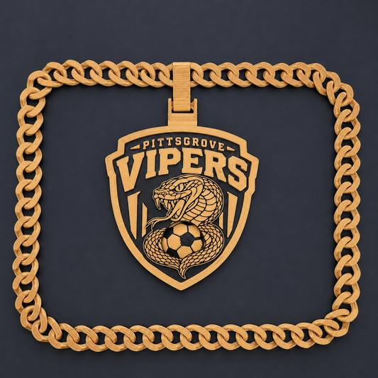 Pittsgrove Vipers GOLD EDITION Soccer Team Logo Hype Chain