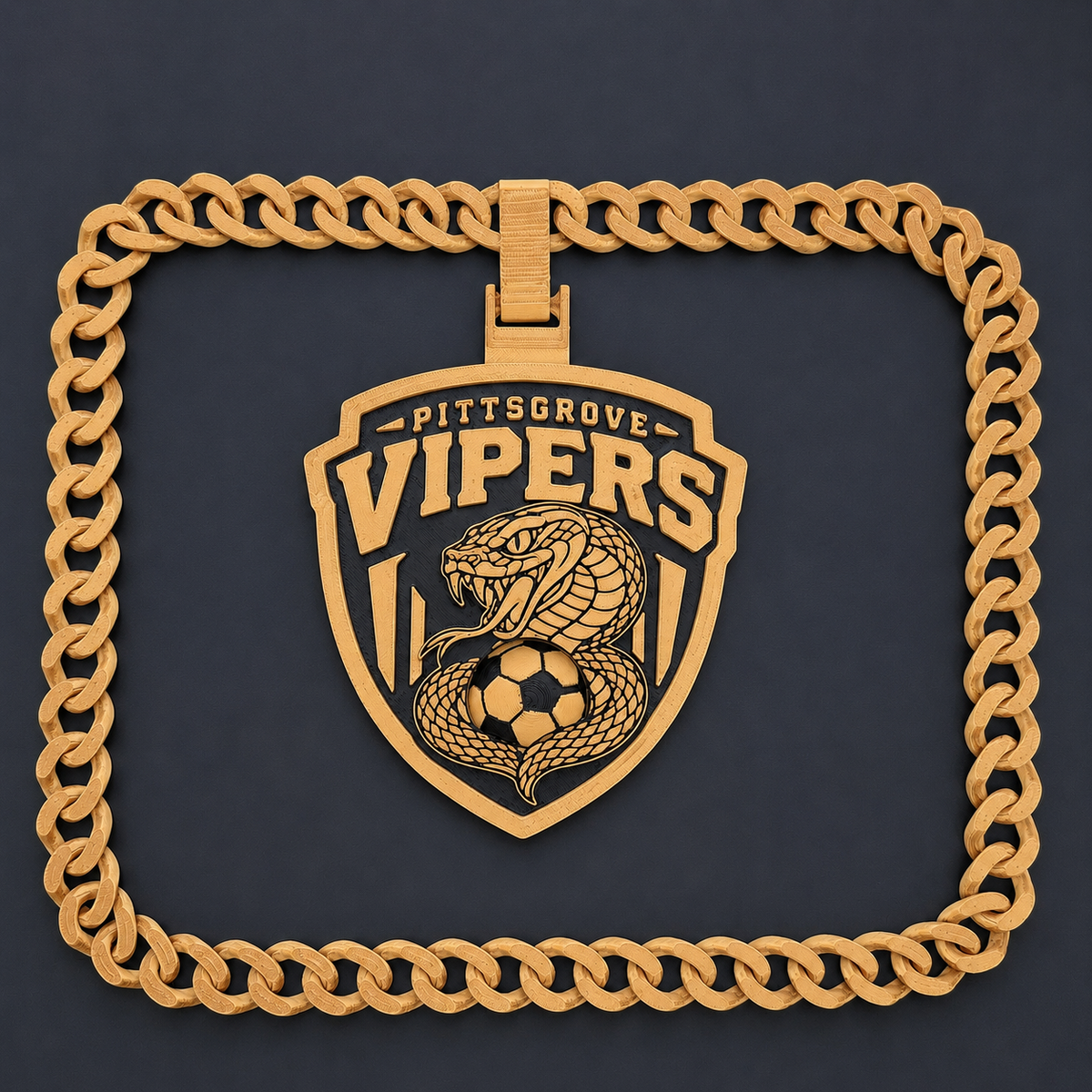 Pittsgrove Vipers GOLD EDITION Soccer Team Logo Hype Chain