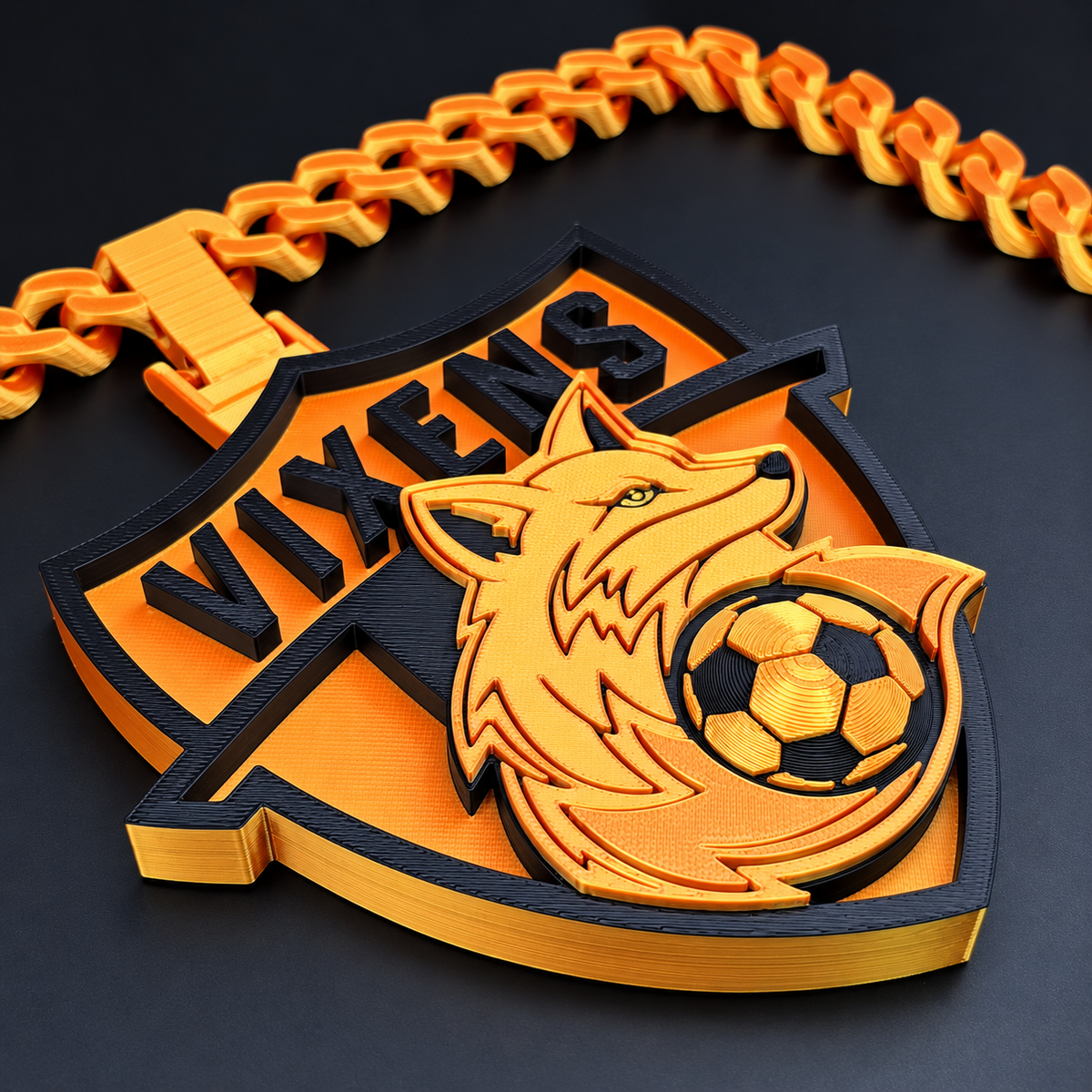 Pittsgrove Vixens GOLD EDITION Soccer Team Logo Hype Chain