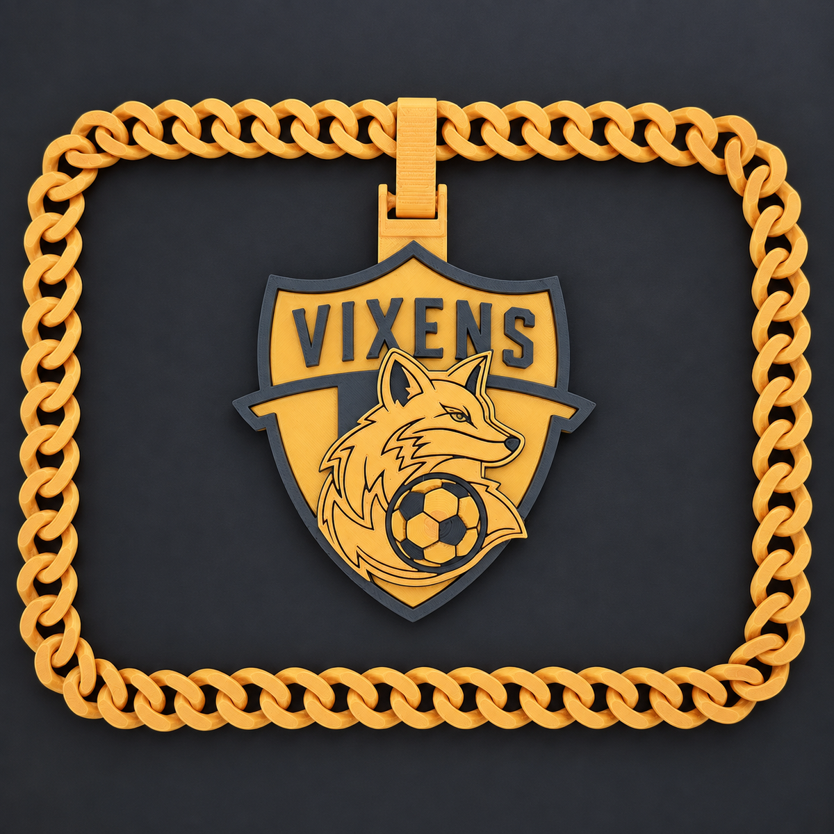 Pittsgrove Vixens GOLD EDITION Soccer Team Logo Hype Chain