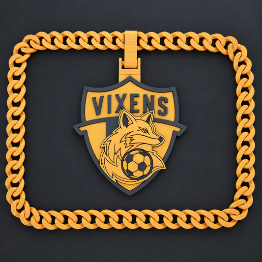 Pittsgrove Vixens GOLD EDITION Soccer Team Logo Hype Chain