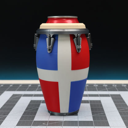 Dominican Republic Conga Drum Style 12oz Can Holder with Screw On Lid