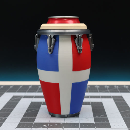Dominican Republic Bongo Drums 12oz Can Holder with Screw On Lid