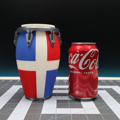 Dominican Republic Conga Drum Style 12oz Can Holder with Screw On Lid