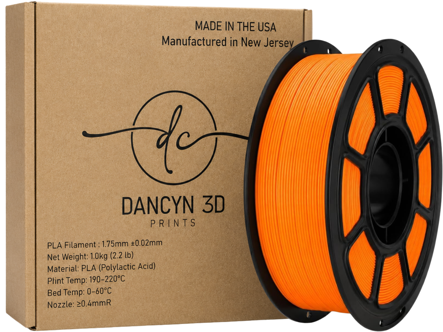 Dancyn3D PLA Basic American Made 3D Printer Filament