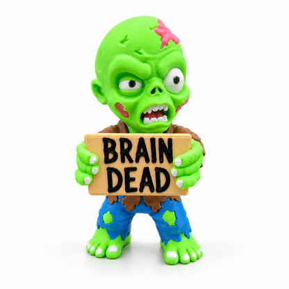Funny Zombie Figurine with Sarcastic Sign – Halloween Desk Decor