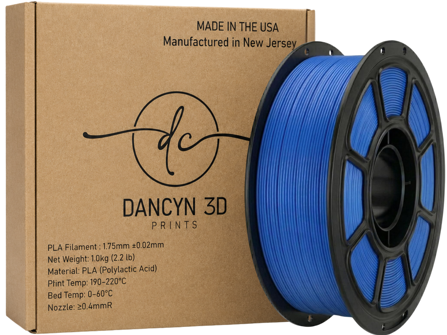 Dancyn3D PLA Basic American Made 3D Printer Filament