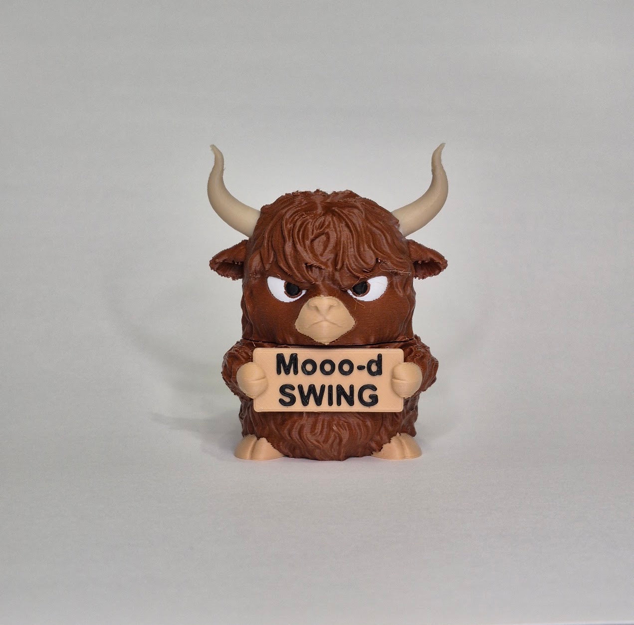 Grumpy Highland Cow Figurine - Animals with Attitude Adult Humor for the Home or Office