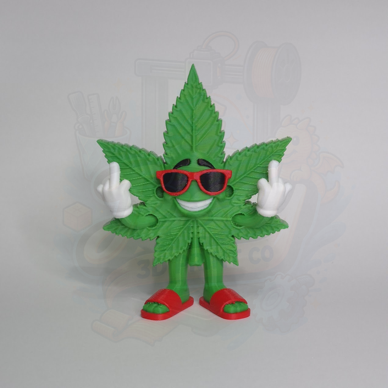 Funny Pot Leaf Figurine – 420 Desk Decor – Stoner Gift – Sarcastic Leaf Buddy