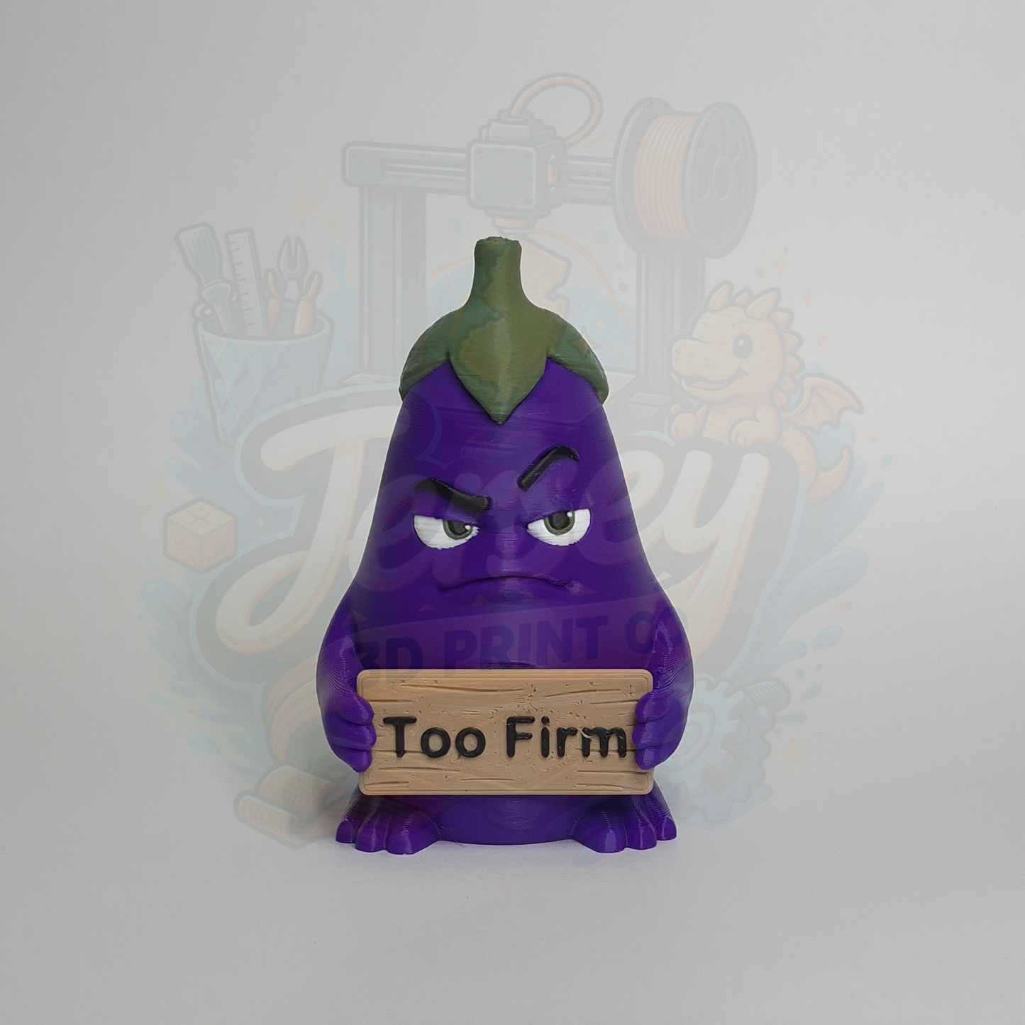 Feisty Fruit Eggplant, 3D Printed Sarcastic Home and Office Decor