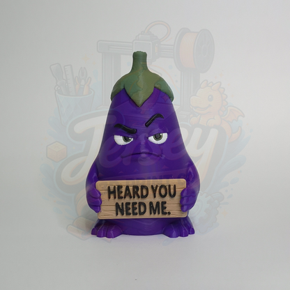 Feisty Fruit Eggplant Emoji Figurine - Meme Culture Decor