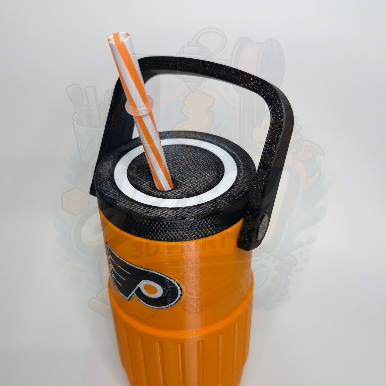 Philadelphia Hockey 3D Printed Can Holder – Portable Drink Carrier with Handle