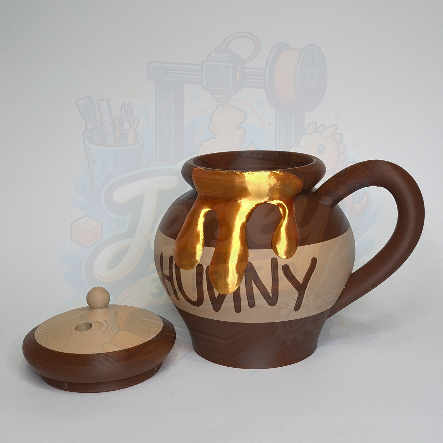 Honey Pot Style 12oz Soda or Beer Can Holder with Free Bumblebee Straw Topper