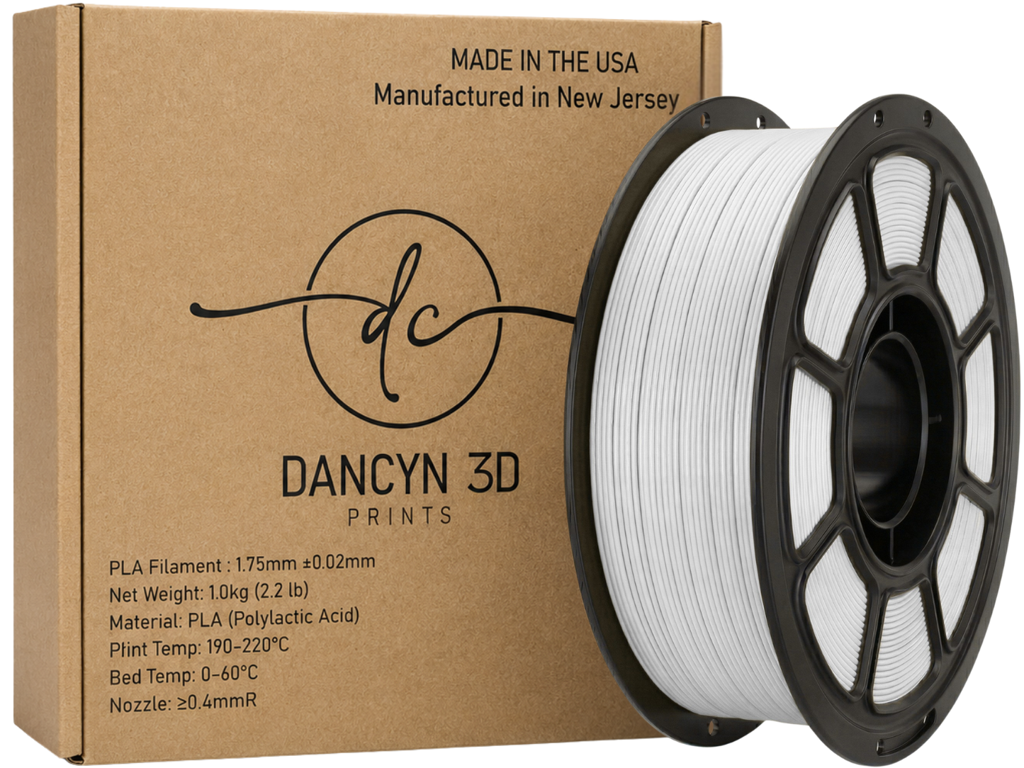Dancyn3D PLA Basic American Made 3D Printer Filament