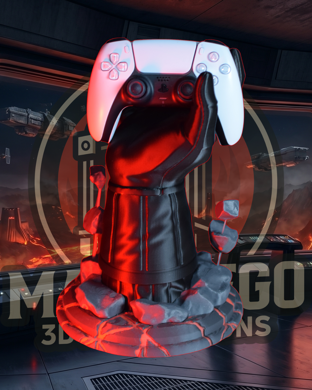 Darth Vader Inspired Console Controller & Headphones Holder- Hands of Power Series by Mas Fuego