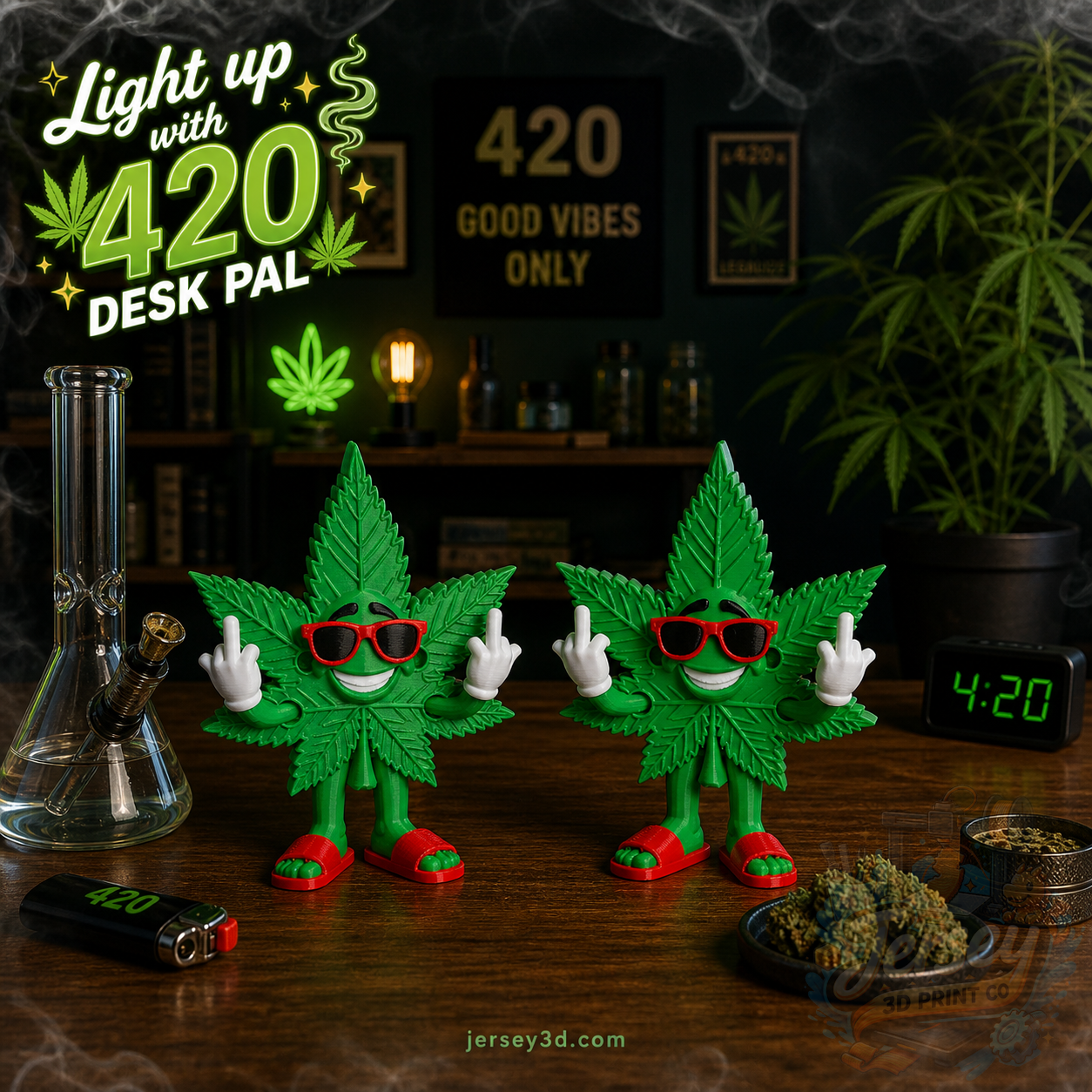 Funny Pot Leaf Figurine – 420 Desk Decor – Stoner Gift – Sarcastic Leaf Buddy