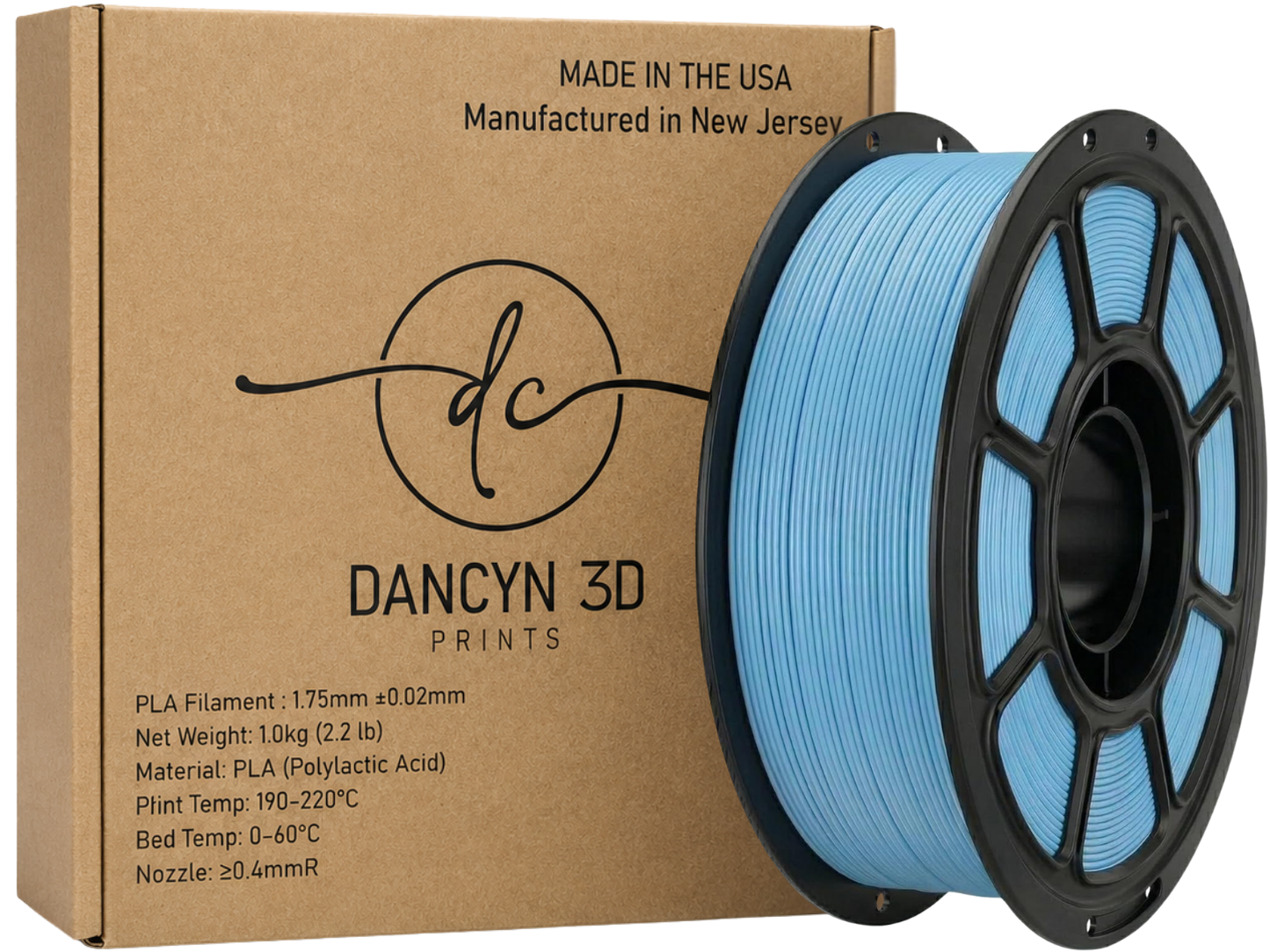 Dancyn3D PLA Basic American Made 3D Printer Filament