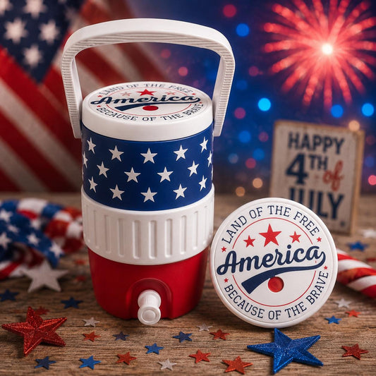 America Land of the Free 12oz Can Holder - 3D Printed Portable Drink Carrier with Handle