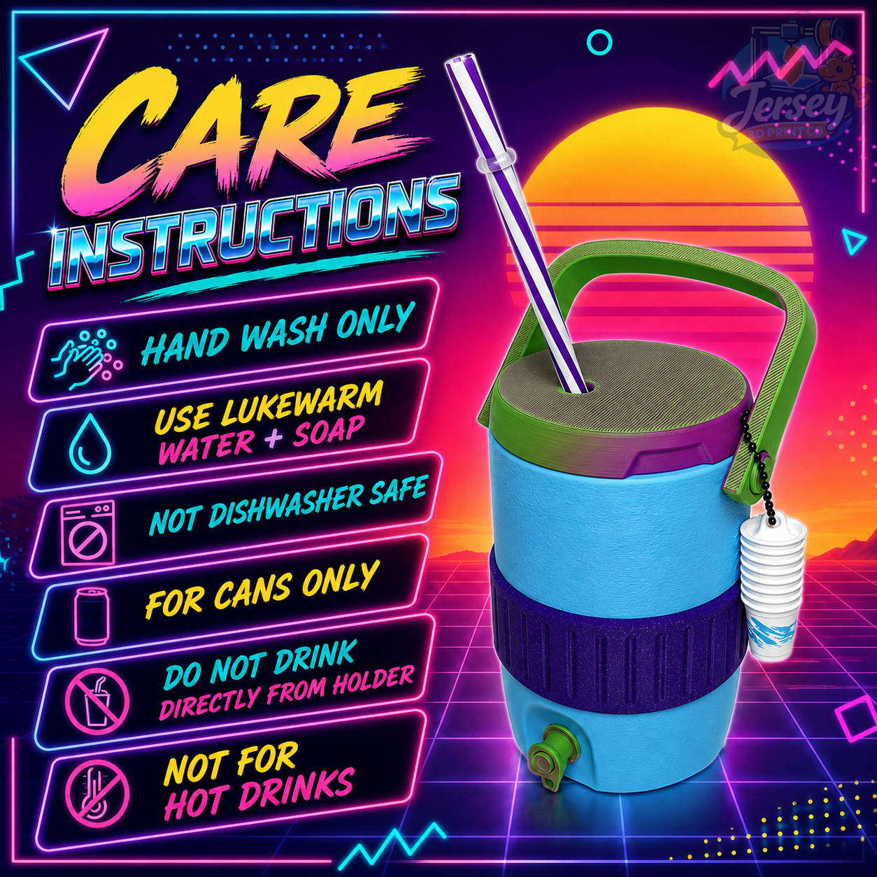 Retro Style 3D Printed Can Holder – Portable Drink Carrier with Handle