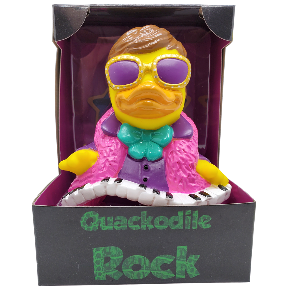 Celebriducks Quackodile Flock Rubber Duck — Collectible Duck in Gift Box