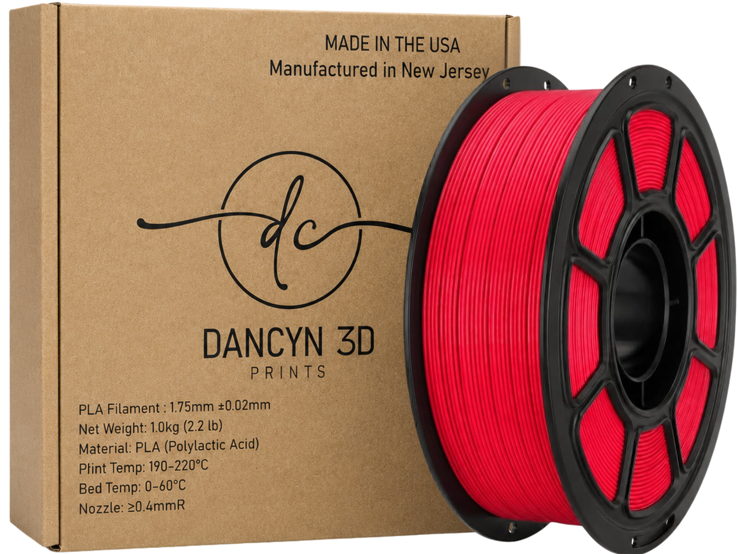 Dancyn3D PLA Basic American Made 3D Printer Filament