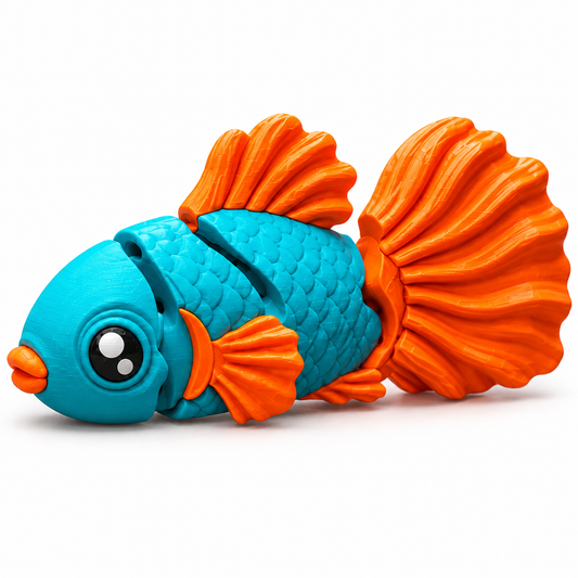 Beta Fish Flexi Toy – 3D Printed Articulated Mini Beta Fish - Jersey 3D Print Company