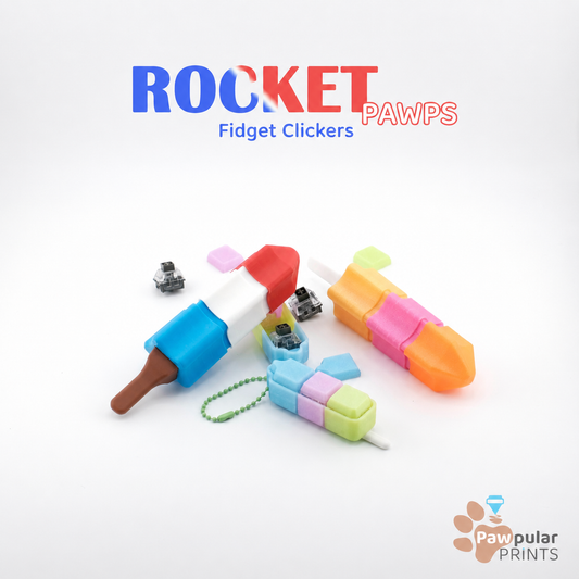 Rocket Pawps Fidget Clicker Sensory Toys by Pawpular Prints