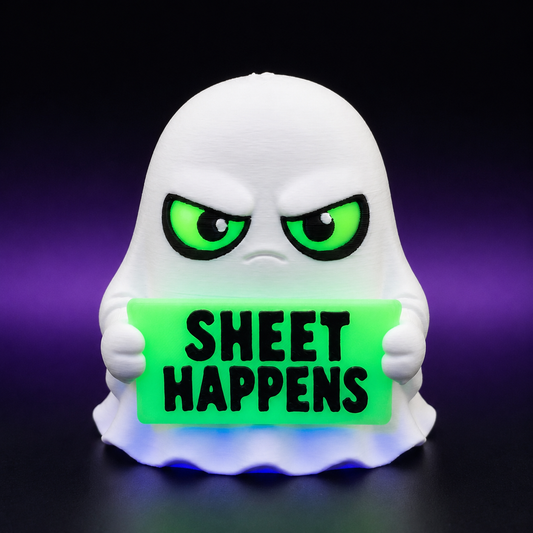 Sarcastic Ghost Mini Desk Toy - Holidays with Attitude Halloween Decor for Home or Office - Jersey 3D Print Company