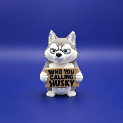 Sarcastic Husky Figurine - Animals with Attitude Funny Desk Toys for the Home or Office