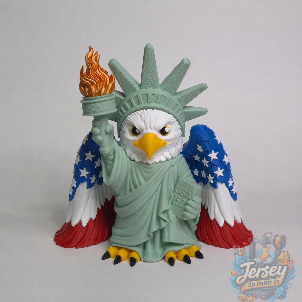 *Discontinued* Liberty Eagle 250th American Independence Anniversary Figurine, Patriotic Desk Buddy, 4th of July Collectors Figure