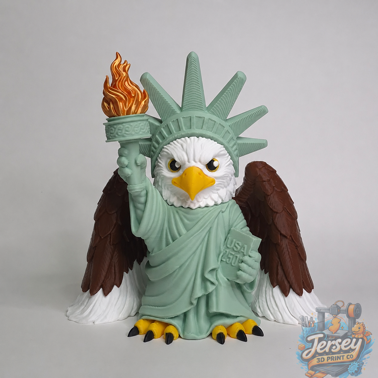 *Discontinued* Liberty Eagle 250th American Independence Anniversary Figurine, Patriotic Desk Buddy, 4th of July Collectors Figure