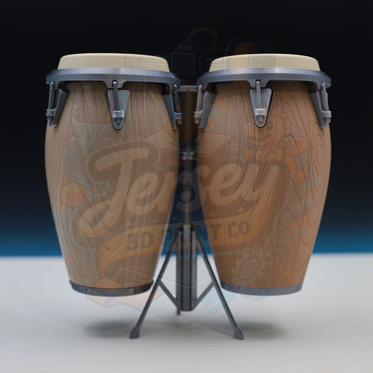 Wooden Conga Drum Piggy Bank – Coin Holder with Display Stands Designer Lid