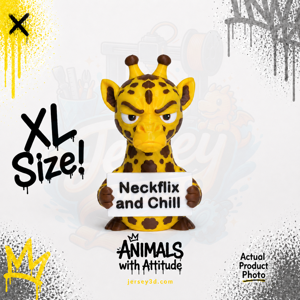 Grumpy Giraffe Figurine, Animals with Attitude Adult Humor for Home or Office